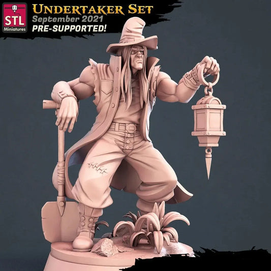 3D Printed STL Miniatures Undertaker Set Fantasy NPC 2 | 28 - 32mm War Gaming D&D