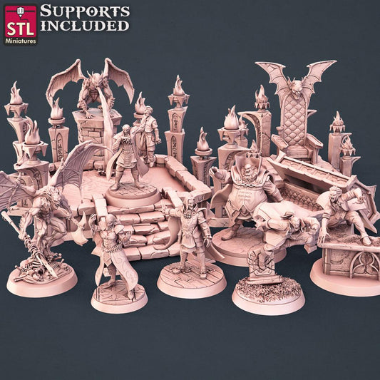 3D Printed STL Miniatures Vampire Set 28 - 32mm War Gaming D&D