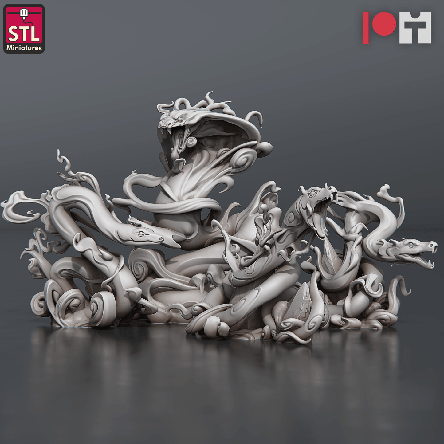 3D Printed STL Miniatures Vapour Snakes 28 - 32mm War Gaming D&D