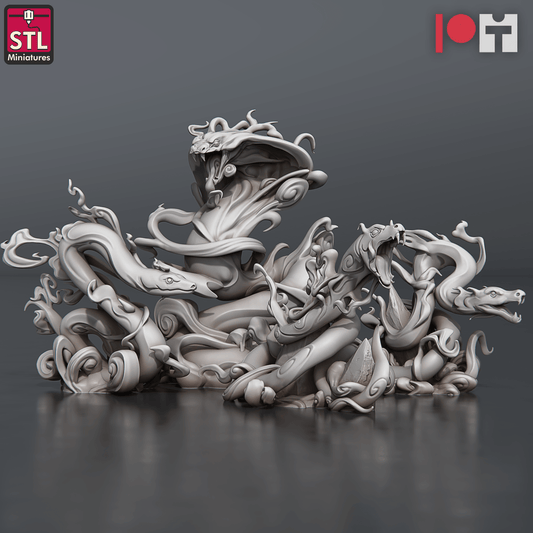 3D Printed STL Miniatures Vapour Snakes 28 - 32mm War Gaming D&D