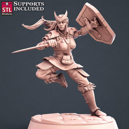 3D Printed STL Miniatures Warriors Set 28 - 32mm War Gaming D&D
