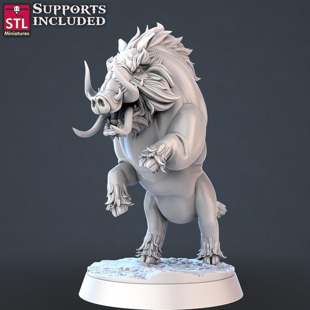 3D Printed STL Miniatures Wild Boars | 28 - 32mm War Gaming D&D