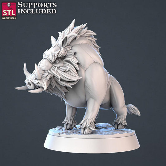 3D Printed STL Miniatures Wild Boars | 28 - 32mm War Gaming D&D