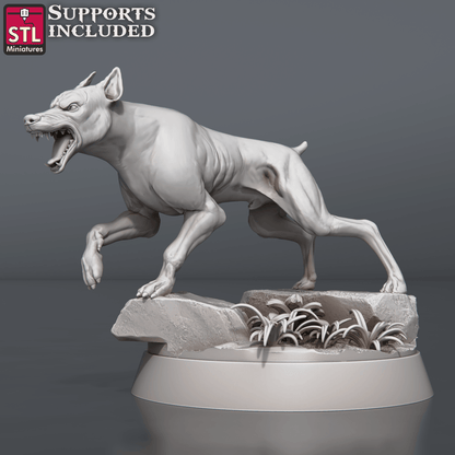 3D Printed STL Miniatures Wild Dogs Set 28 - 32mm War Gaming D&D