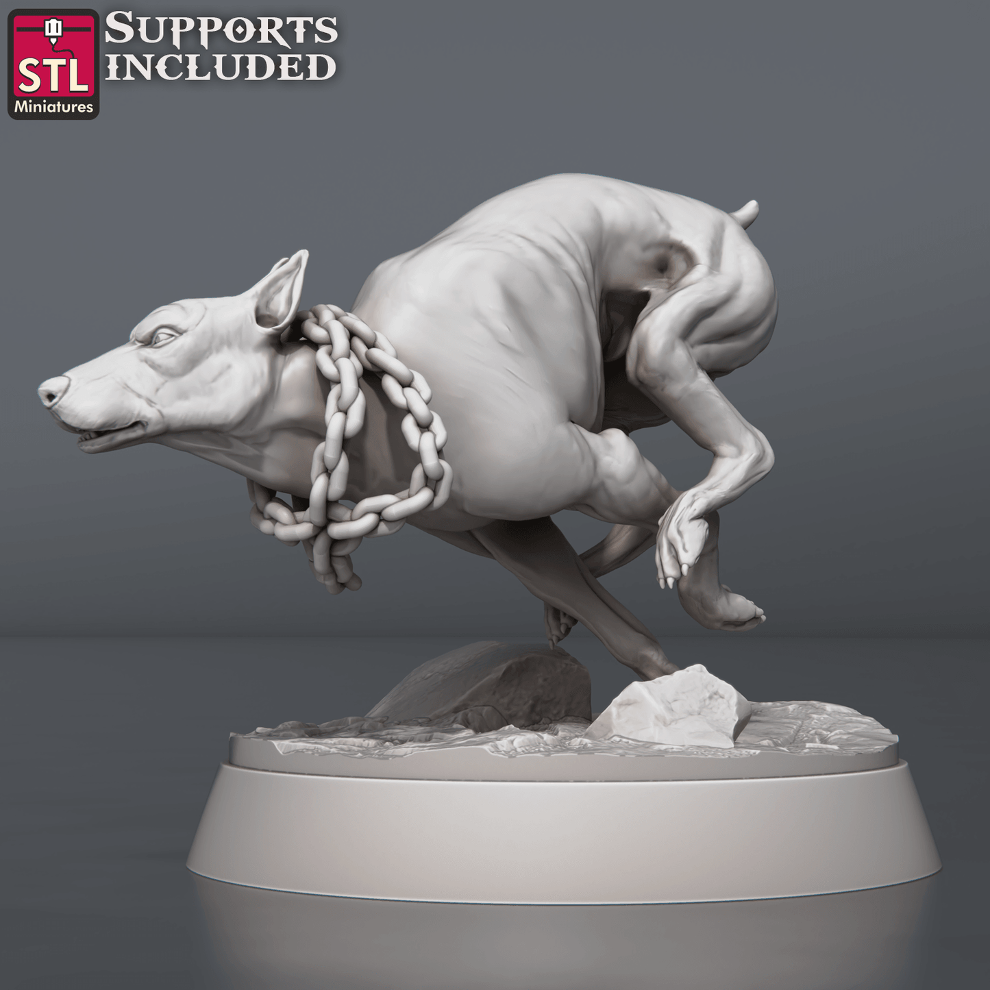 3D Printed STL Miniatures Wild Dogs Set 28 - 32mm War Gaming D&D