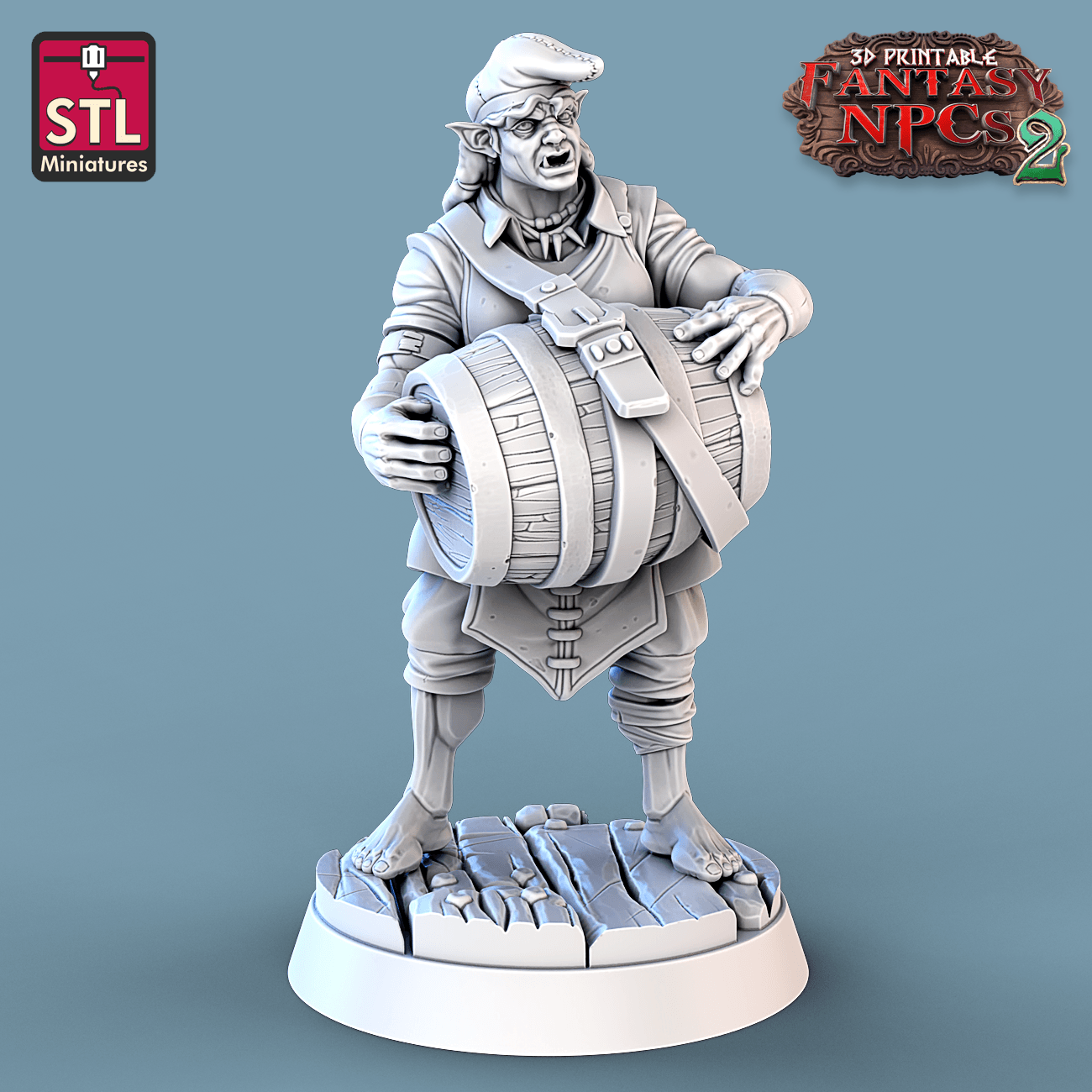 3D Printed STL Miniatures Winemakers Set Fantasy NPC 2 | 28 - 32mm War Gaming D&D