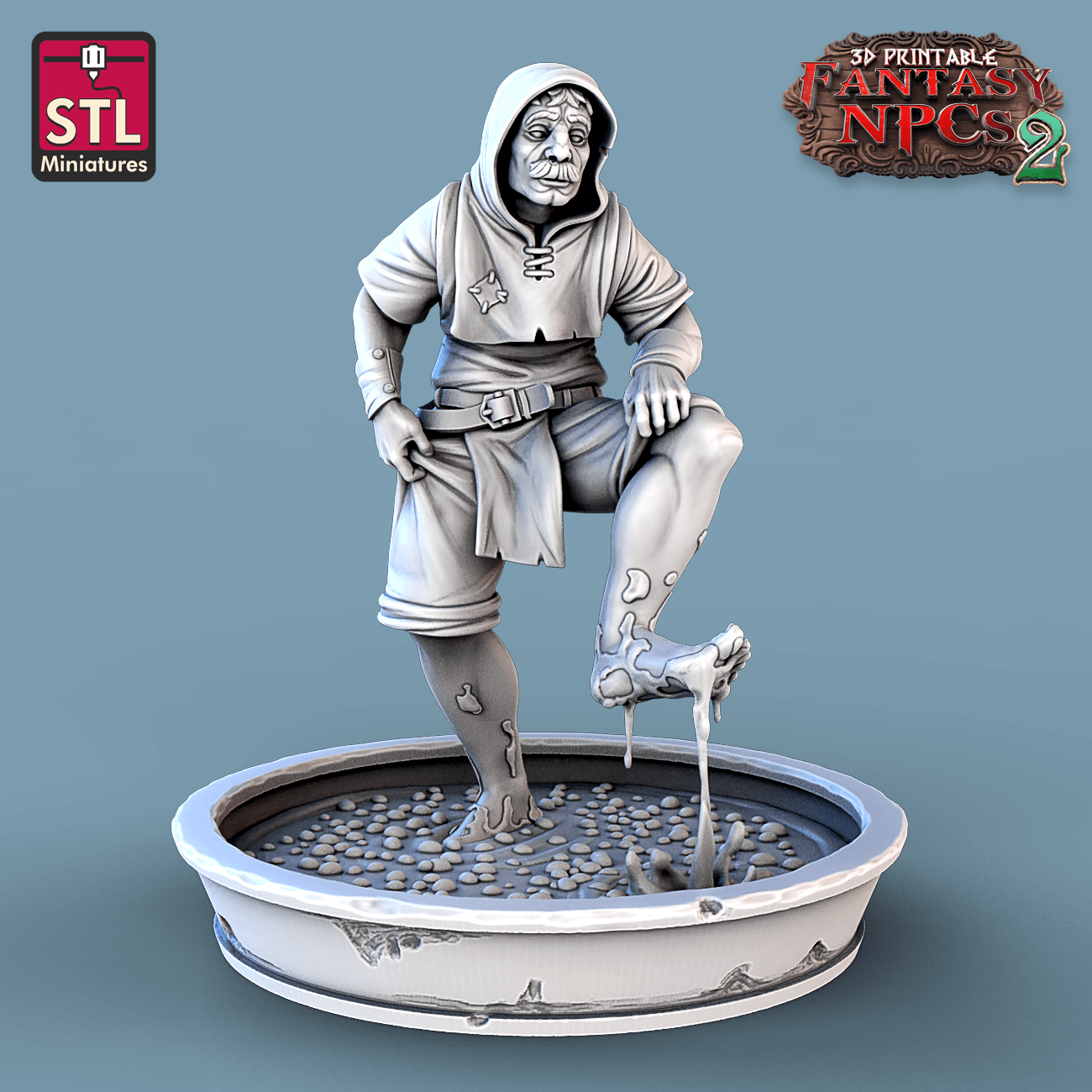 3D Printed STL Miniatures Winemakers Set Fantasy NPC 2 | 28 - 32mm War Gaming D&D