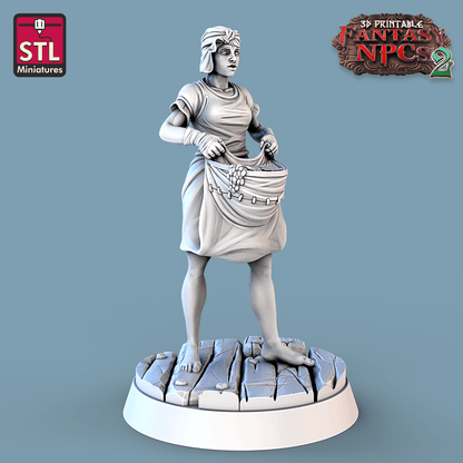 3D Printed STL Miniatures Winemakers Set Fantasy NPC 2 | 28 - 32mm War Gaming D&D