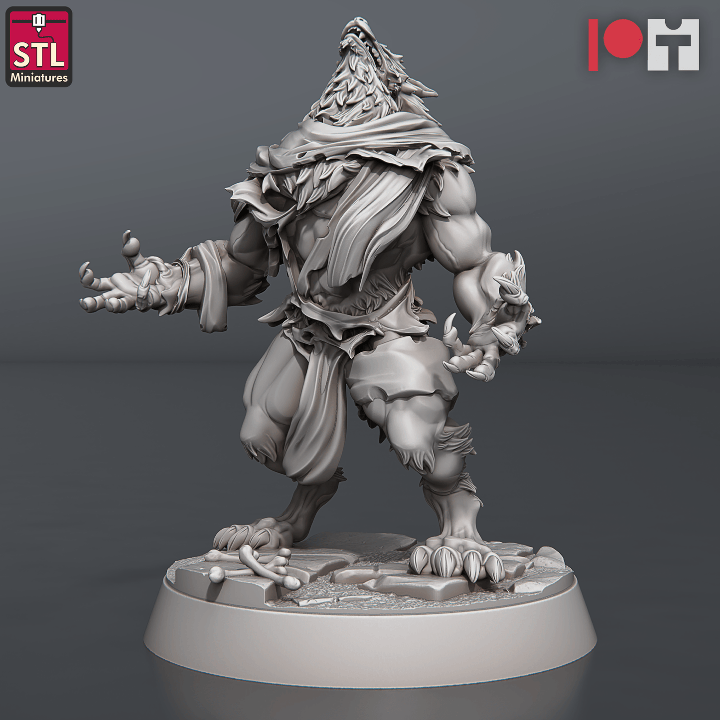 3D Printed STL Miniatures Wolves and Werewolves 28mm - 32mm War Gaming D&D