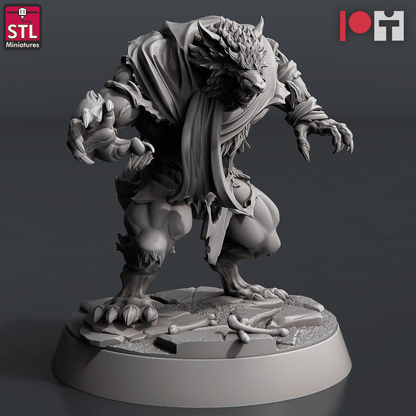3D Printed STL Miniatures Wolves and Werewolves 28mm - 32mm War Gaming D&D