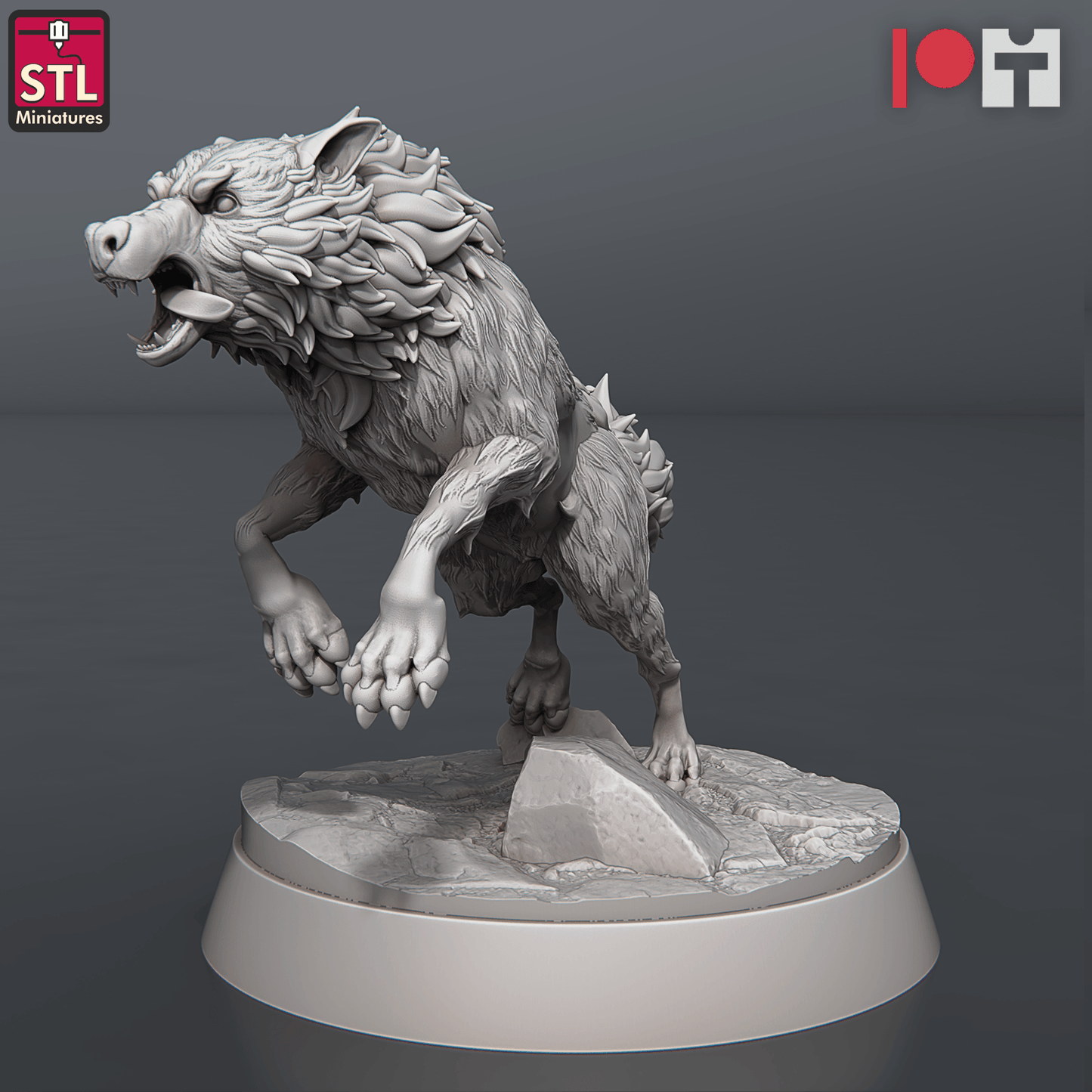 3D Printed STL Miniatures Wolves and Werewolves 28mm - 32mm War Gaming D&D