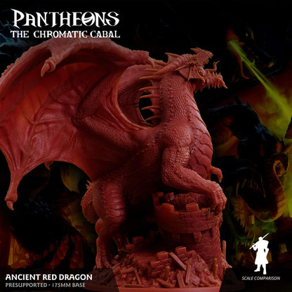 3D Printed Sordane Publishing Ancient Red Dragon Pantheons - The Chromatic Cabal 28mm 32mm D&D