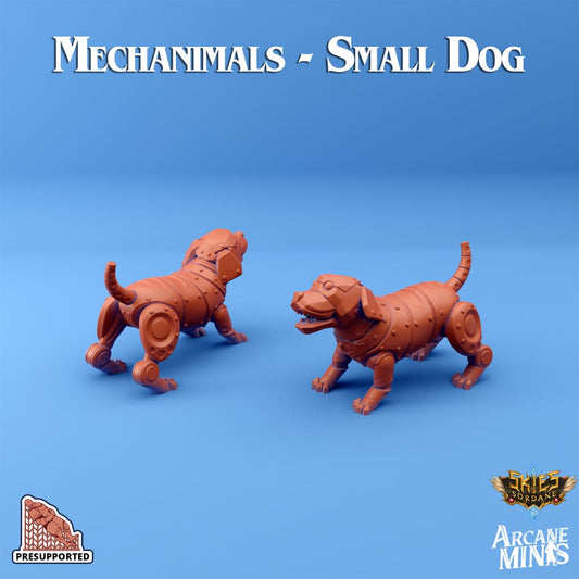 3D Printed Sordane Publishing Arcane Minis Mechanimal Small Dog Mechanimals Set 28 32mm D&D