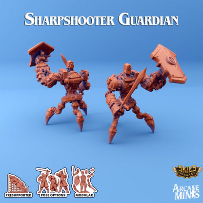 3D Printed Sordane Publishing Arcane Minis Shard Guardians Sharpshooter Set Shard Guardian Set 28 32mm D&D