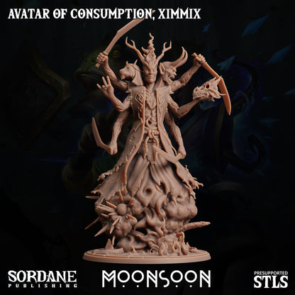 3D Printed Sordane Publishing Avatar of Consumption Ximmix Moonsoon 28 32mm D&D