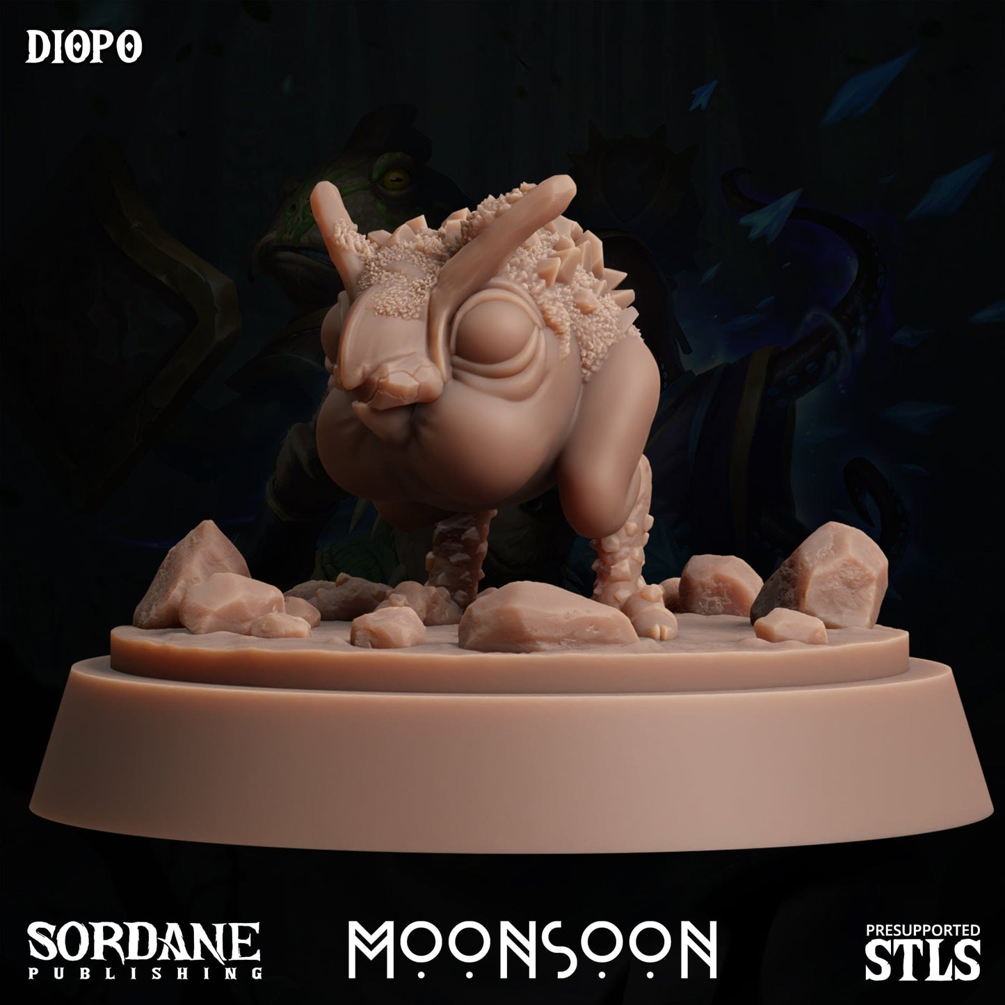 3D Printed Sordane Publishing Diopo Moonsoon 28 32mm D&D