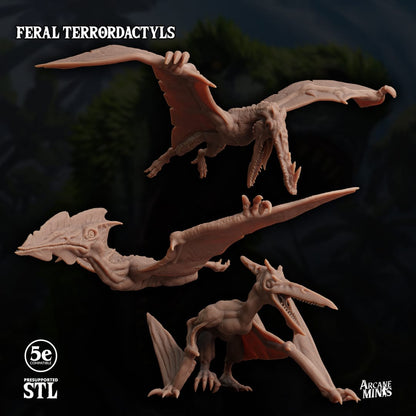 3D Printed Sordane Publishing Feral Terrordactyls 28 32mm D&D
