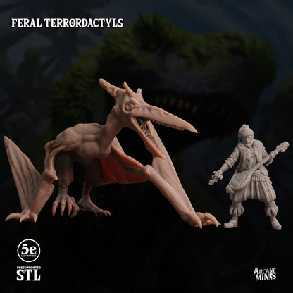 3D Printed Sordane Publishing Feral Terrordactyls 28 32mm D&D