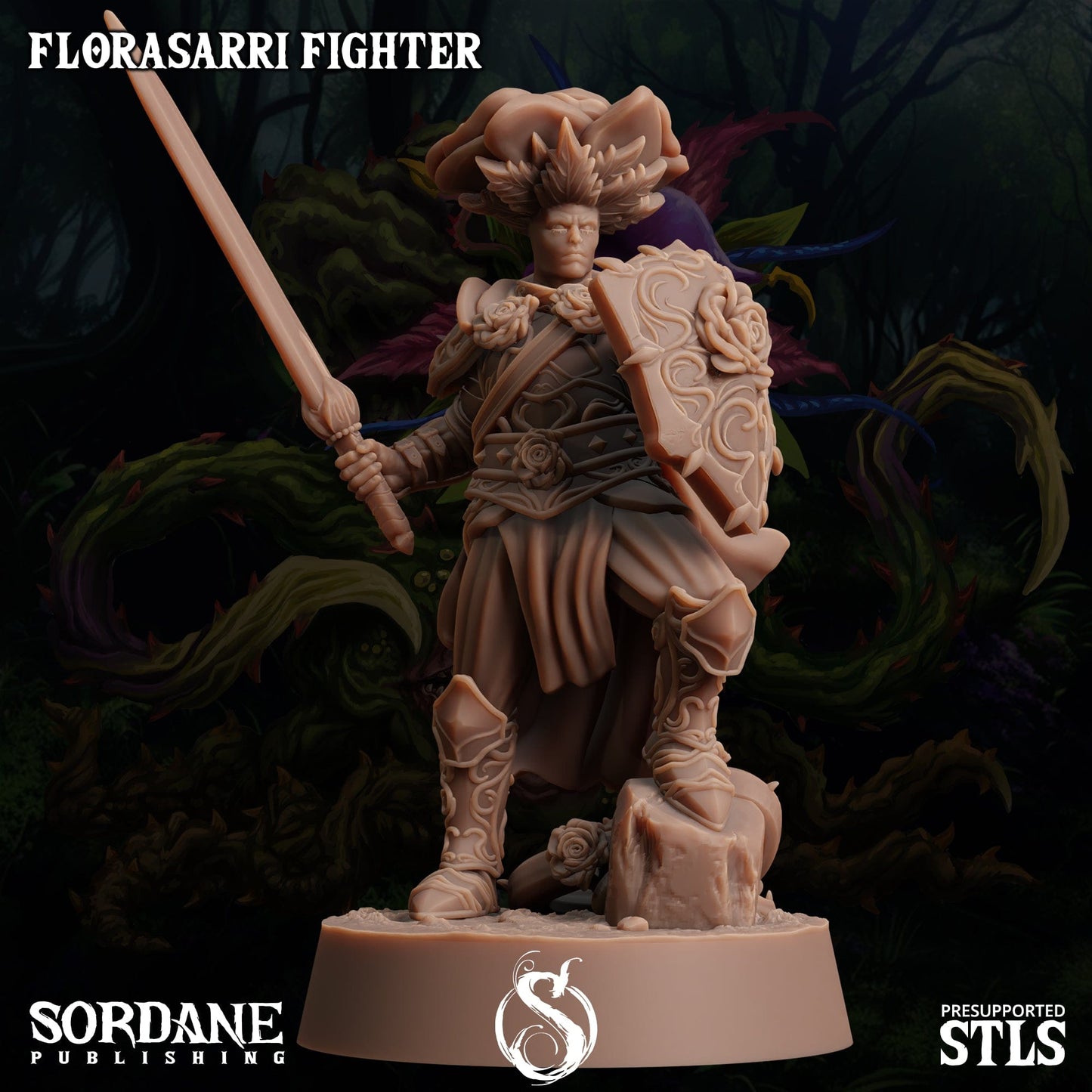 3D Printed Sordane Publishing Florasarri Paladin Cupid's Embrace Set 28 32mm D&D