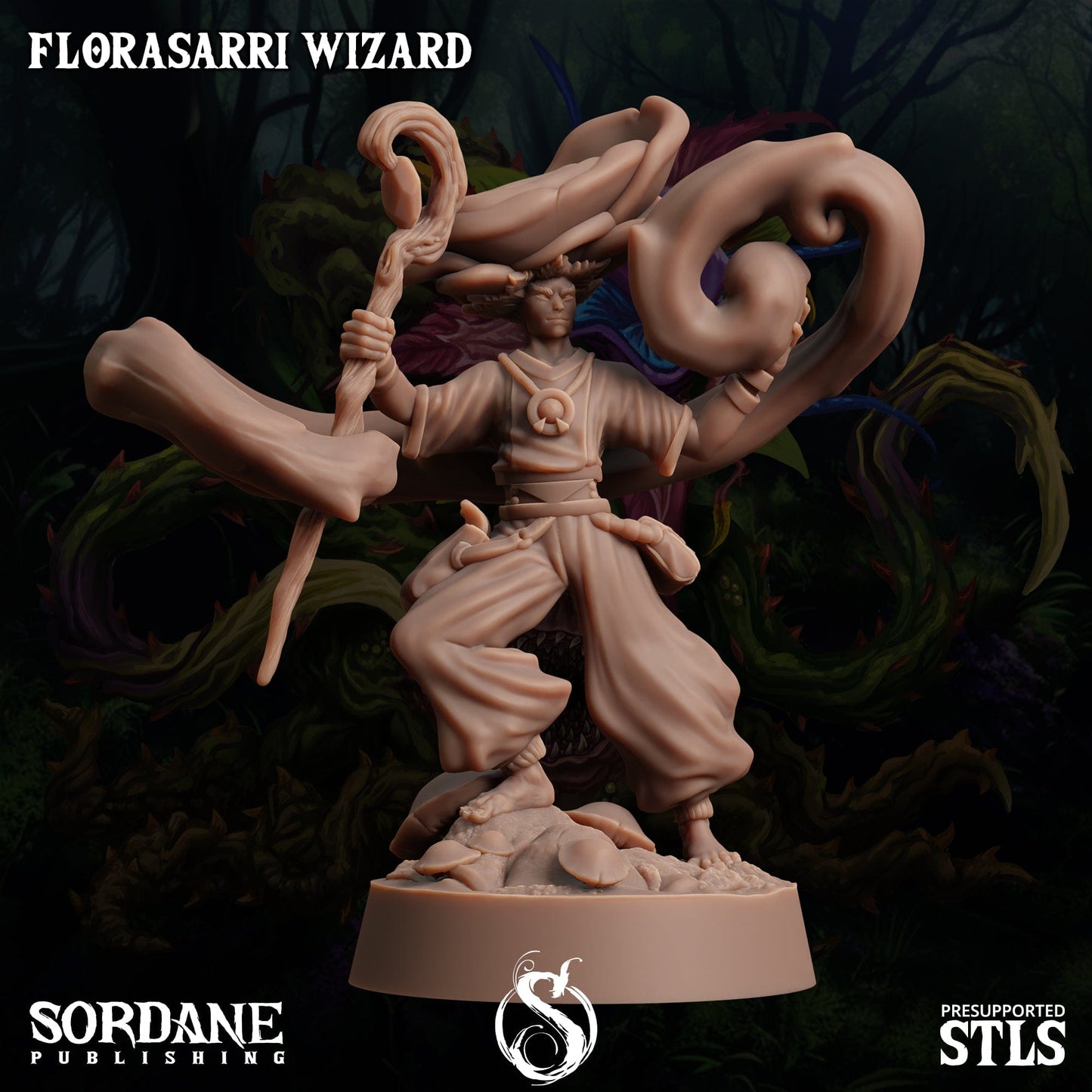 3D Printed Sordane Publishing Florasarri Wizard Cupid's Embrace Set 28 32mm D&D