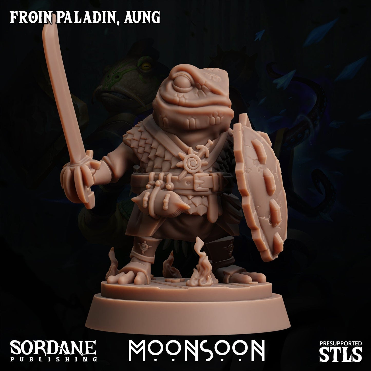 3D Printed Sordane Publishing Froin Paladin Aung Moonsoon 28 32mm D&D
