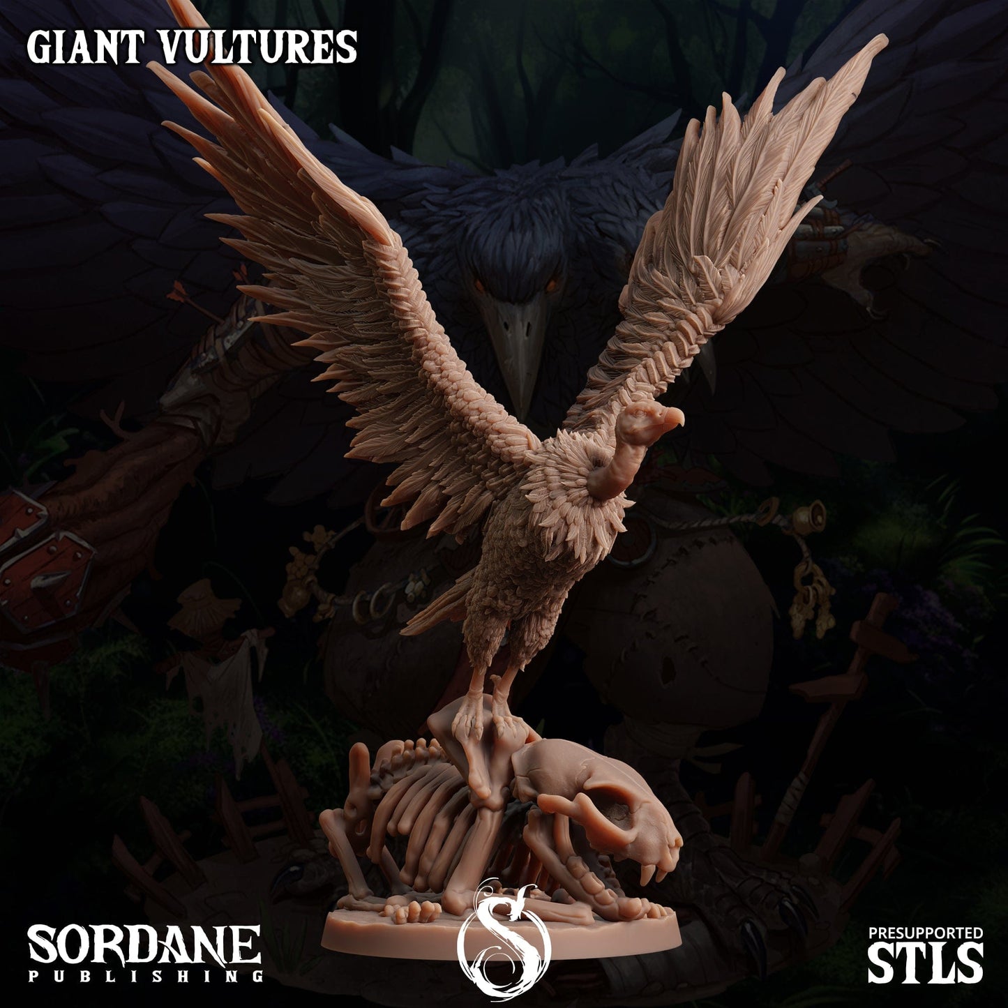 3D Printed Sordane Publishing Giant Vultures Set Burrows Below 28 32mm D&D
