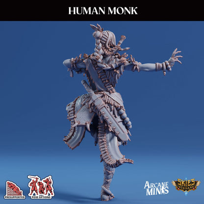 3D Printed Sordane Publishing Human Monk Female 28 32mm D&D