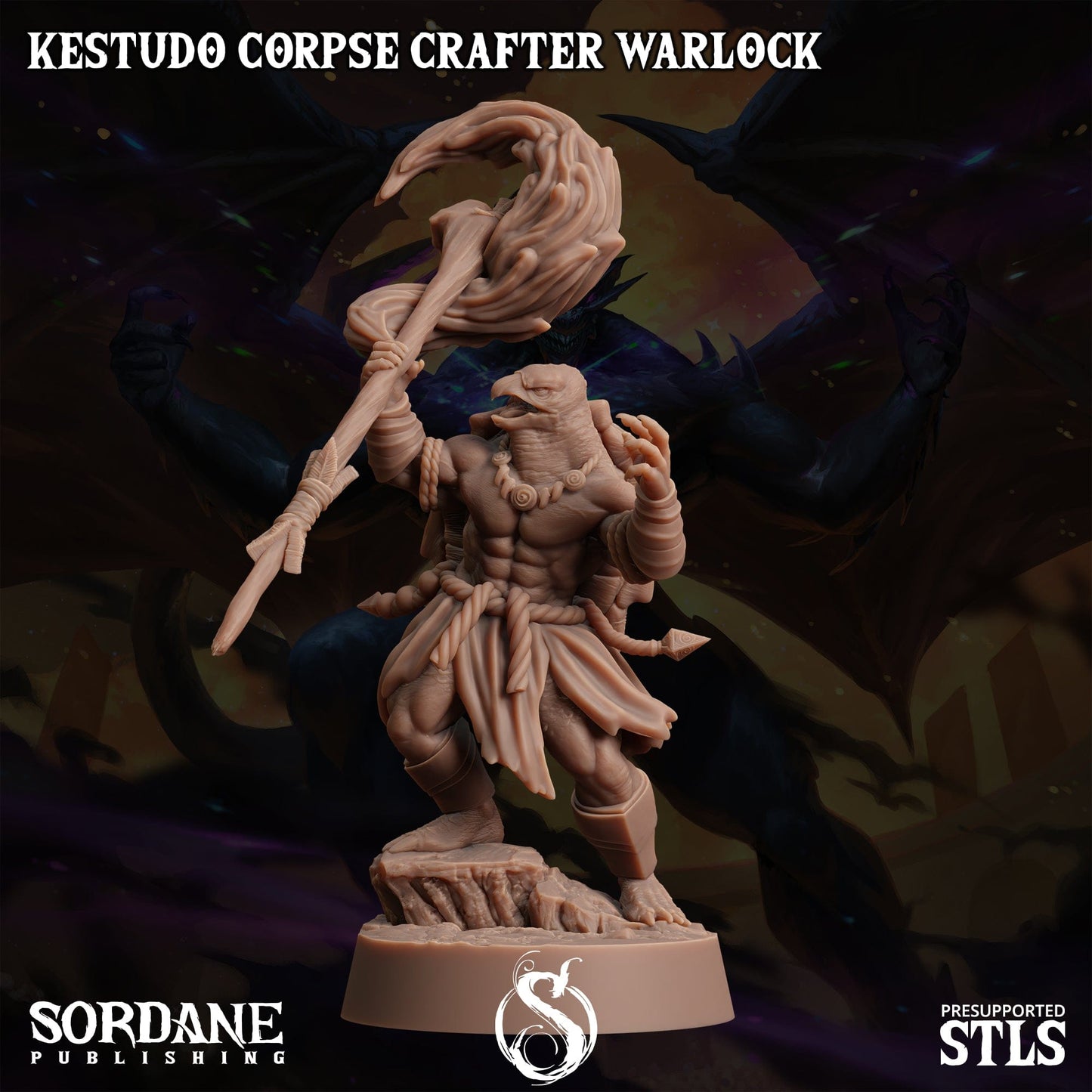 3D Printed Sordane Publishing Kestudo Corpse Crafter Warlock Monster Mayhem II 28 32mm D&D