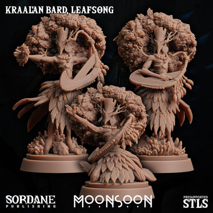 3D Printed Sordane Publishing Kraal'an Bard Leafsong Moonsoon 28 32mm D&D