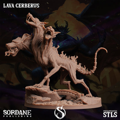 3D Printed Sordane Publishing Lava Cerberus Monster Mayhem II 28 32mm D&D