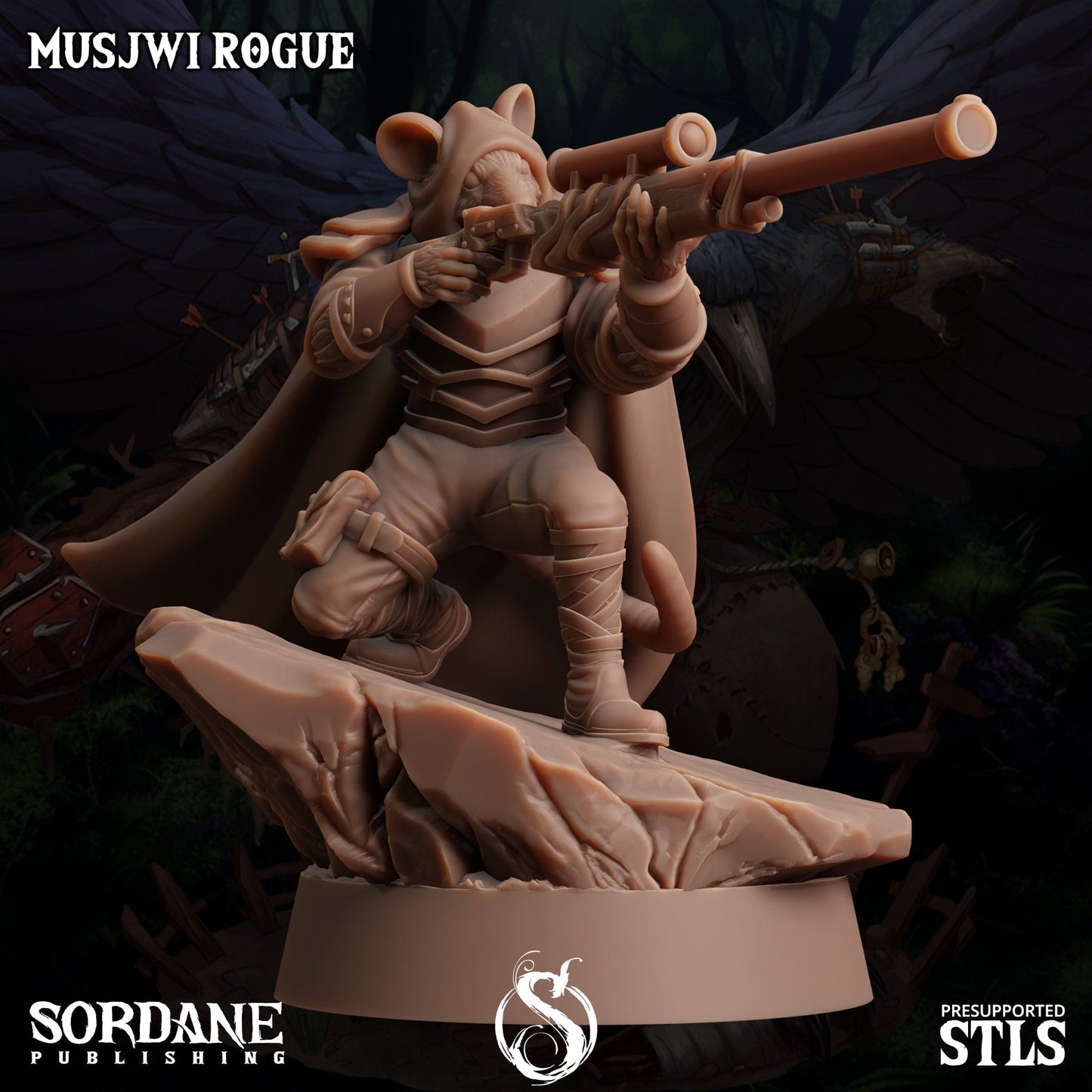 3D Printed Sordane Publishing Musjwi Rogue Burrows Below 28 32mm D&D