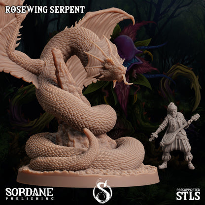 3D Printed Sordane Publishing Rosewing Serpent Cupid's Embrace Set 28 32mm D&D