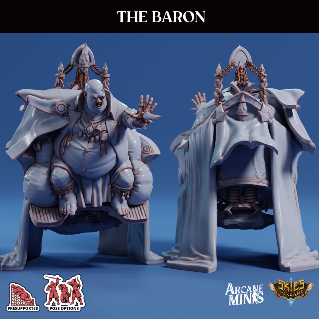 3D Printed Sordane Publishing The Baron 28 32mm D&D
