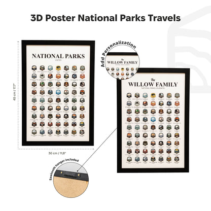 Poster Travel Tracker National Parks USA