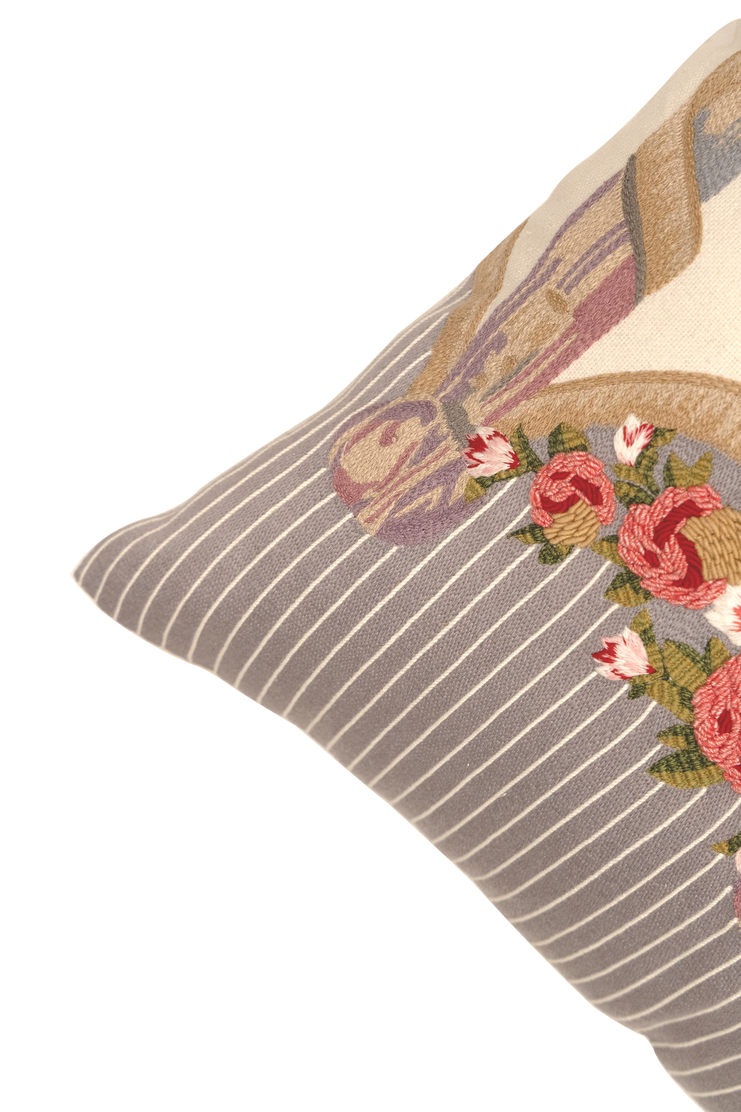 Hand Embroidered Tapestry Silk Pillow Cover 20" x 20"