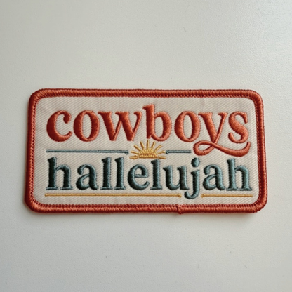 3.5" Cowboys hallelujah -  Embroidered Hat Patch