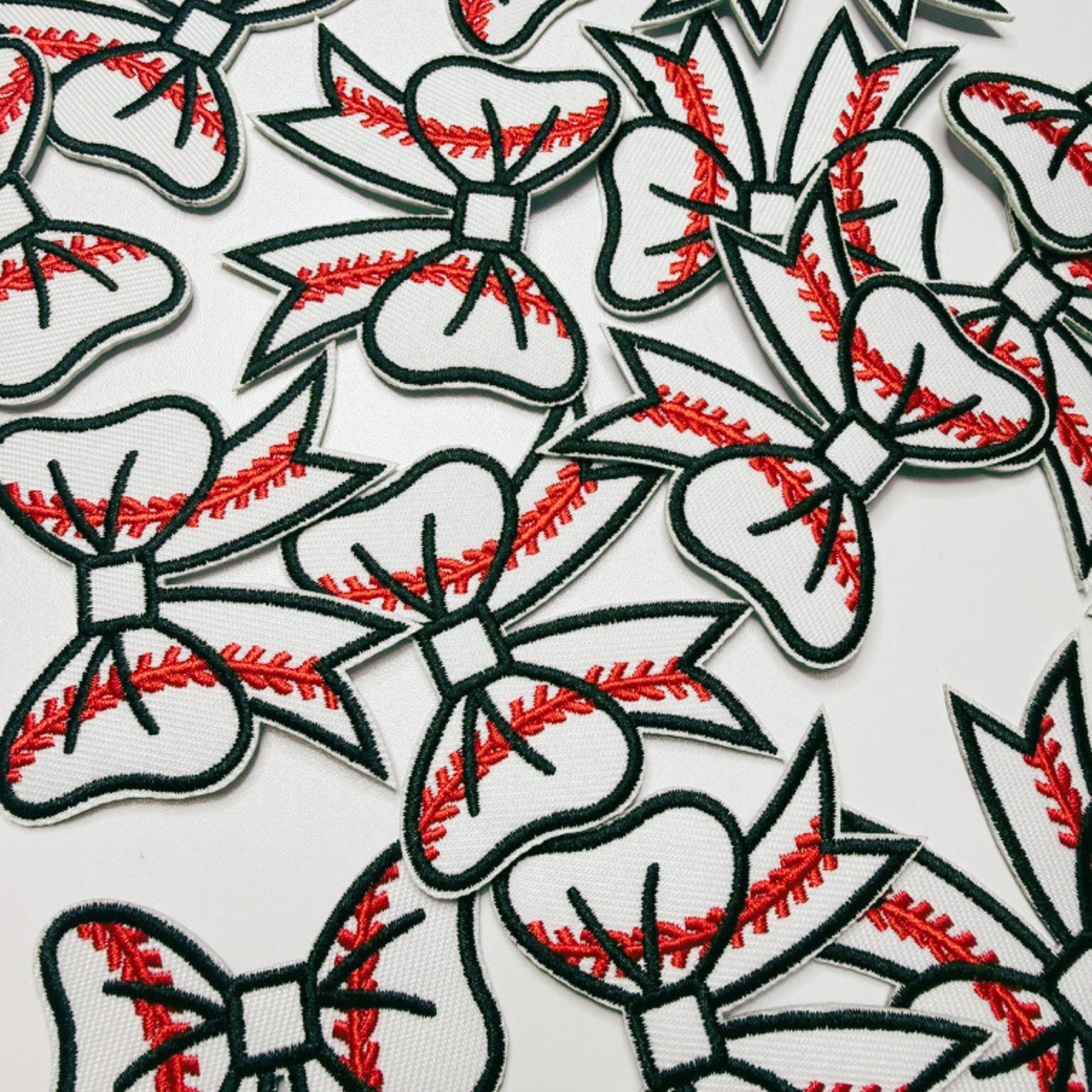 2.5" Baseball Bow - Embroidered Hat Patch