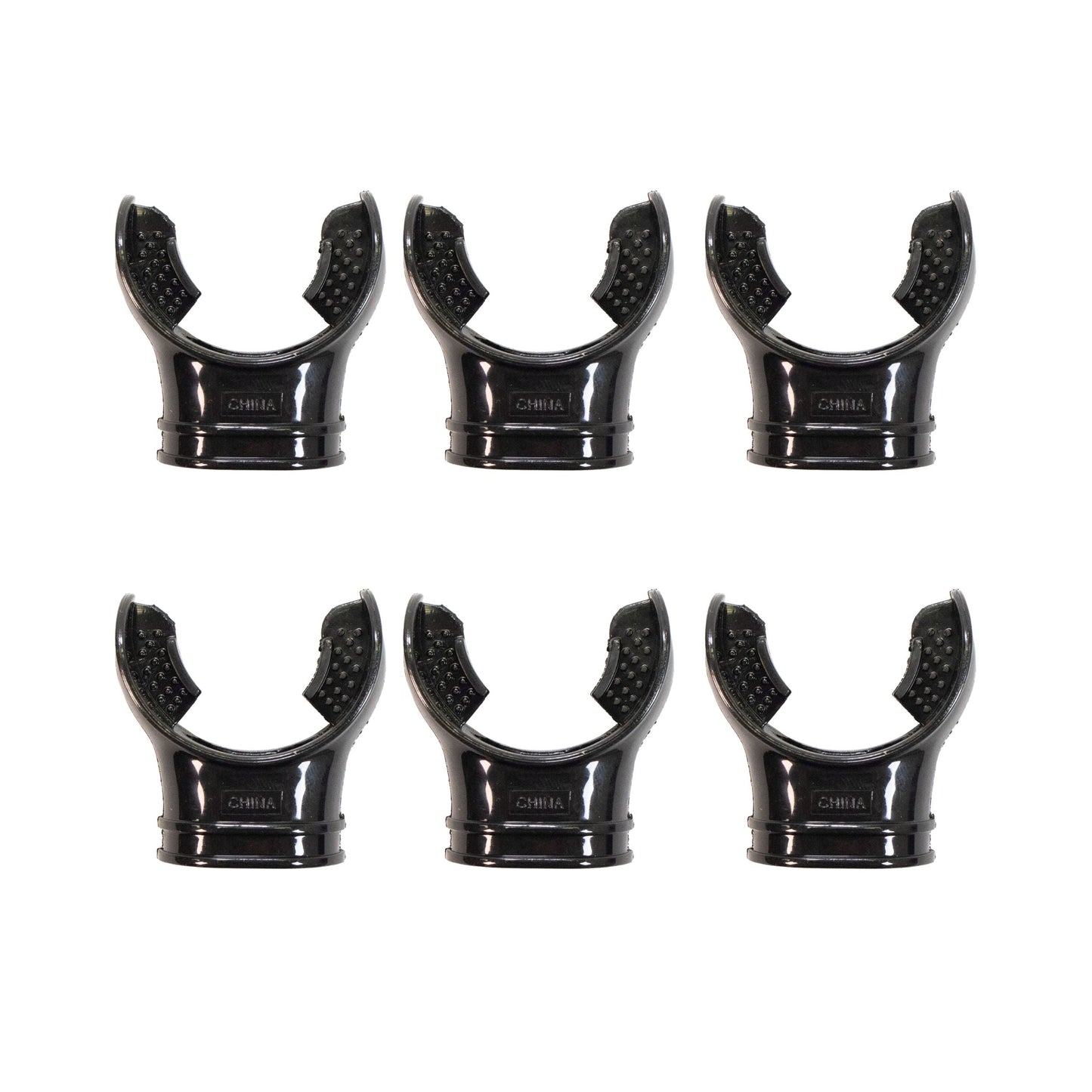 Scuba Diving Black Regulator Octopus Mouthpieces w/ Regulator Tie, 6pc Pack
