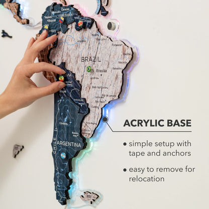 3D LUMINOUS LED Wooden World Map 2.0 Mystery