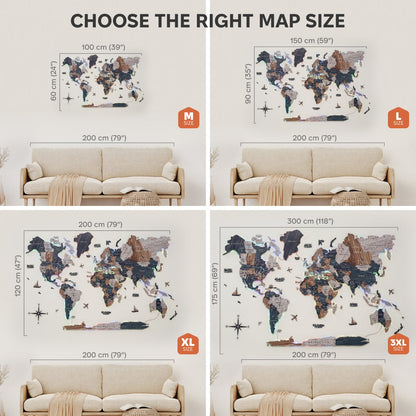 3D LUMINOUS LED Wooden World Map 2.0 Mystery