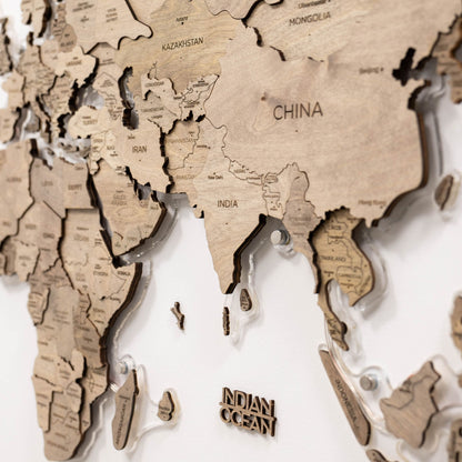 3D LED Wooden World Map 2.0 Terra