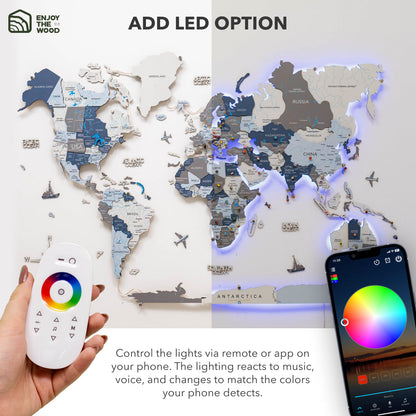 3D LED / LUMINOUS Wooden World Map 3.0 Cruise