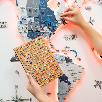 3D LED / LUMINOUS Wooden World Map 3.0 Cruise