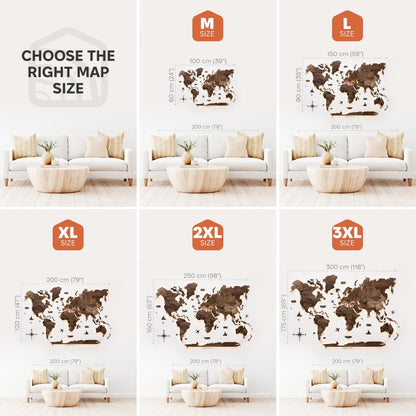 3D LED Wooden World Map 3.0 Dark Walnut