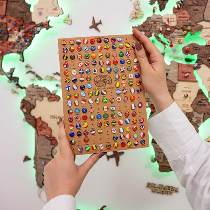 3D LED Wooden World Map 3.0 Fusion