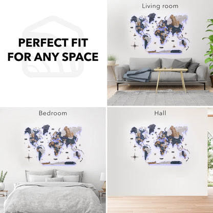 3D LED / LUMINOUS Wooden World Map 3.0 Mystery