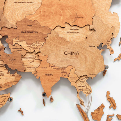 3D LED Wooden World Map 3.0 Oak