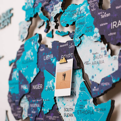 3D LED / LUMINOUS Wooden World Map 3.0 Ocean