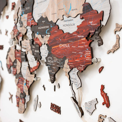 3D LED / LUMINOUS Wooden World Map 3.0 Urban