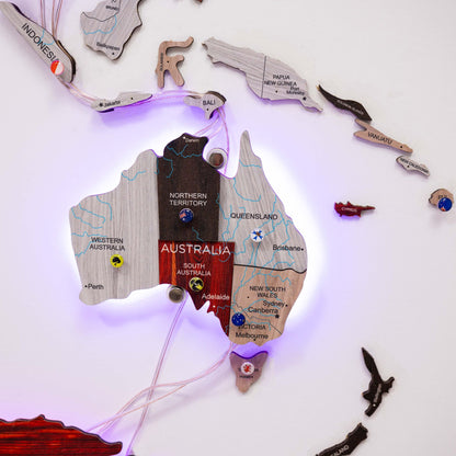 3D LED / LUMINOUS Wooden World Map 3.0 Urban